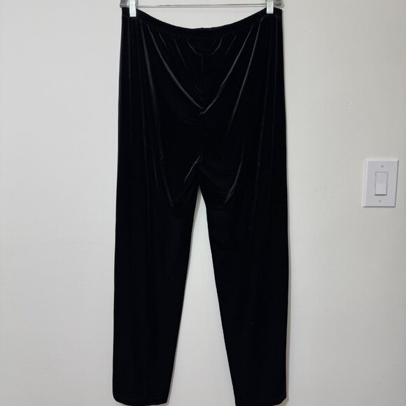 CHICOS Women’s Velvet Velour Pull-On Straight Leg Pants Size 16/XL Black Stretch - Picture 4 of 7